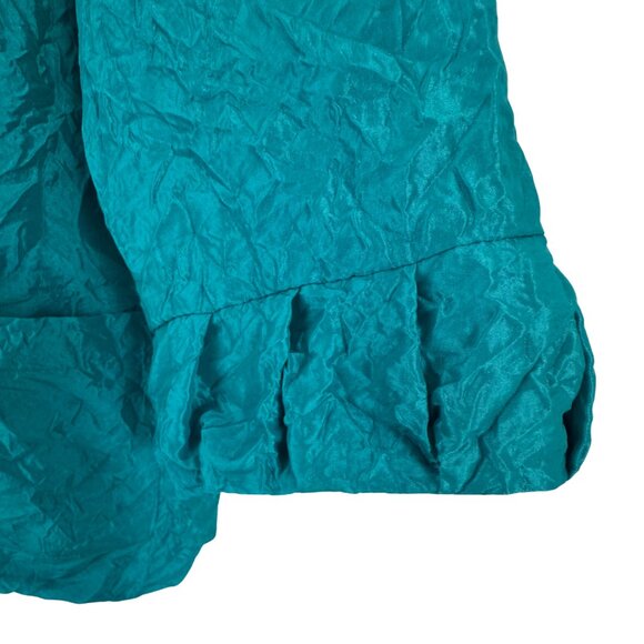Chico's Aqua Teal Blue 3/4 Sleeve Nylon Blazer Jacket Women's Size 3 - Picture 5 of 8